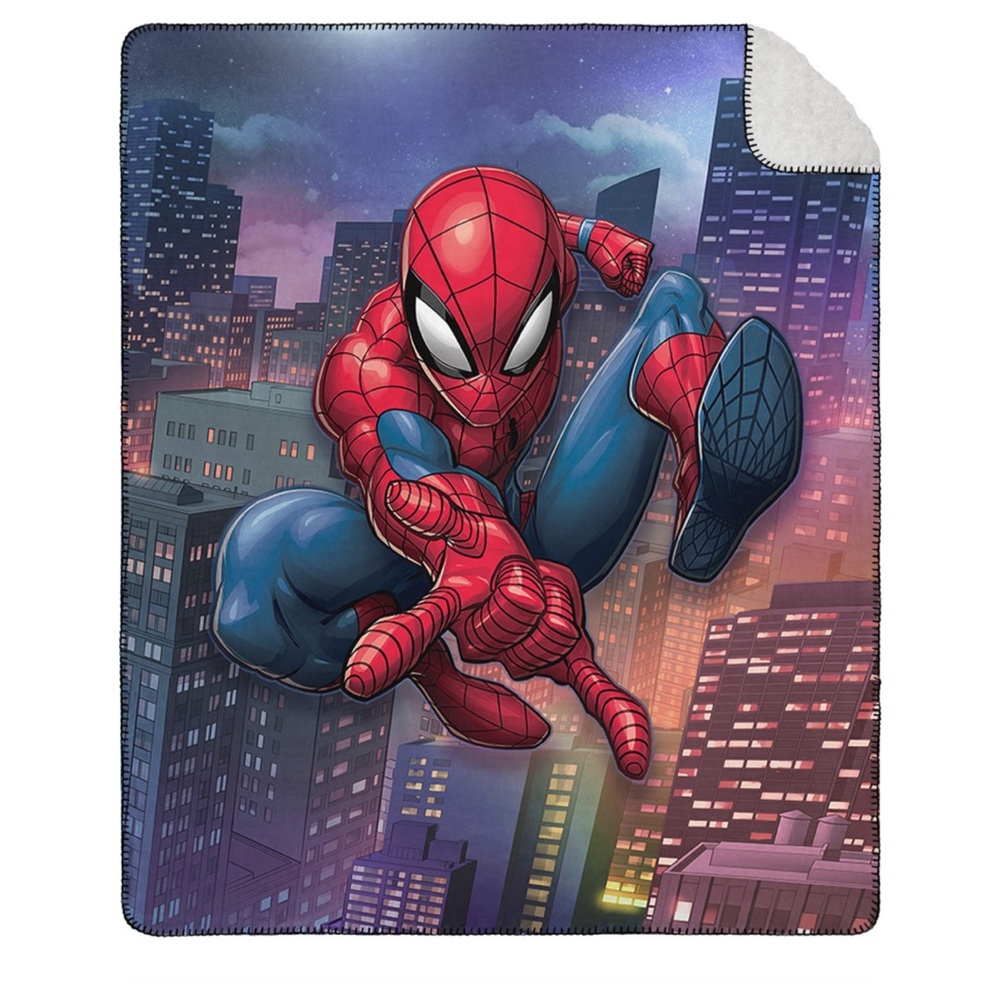 Spider-Man Cloud Sherpa Throw Blanket 50”x 60”